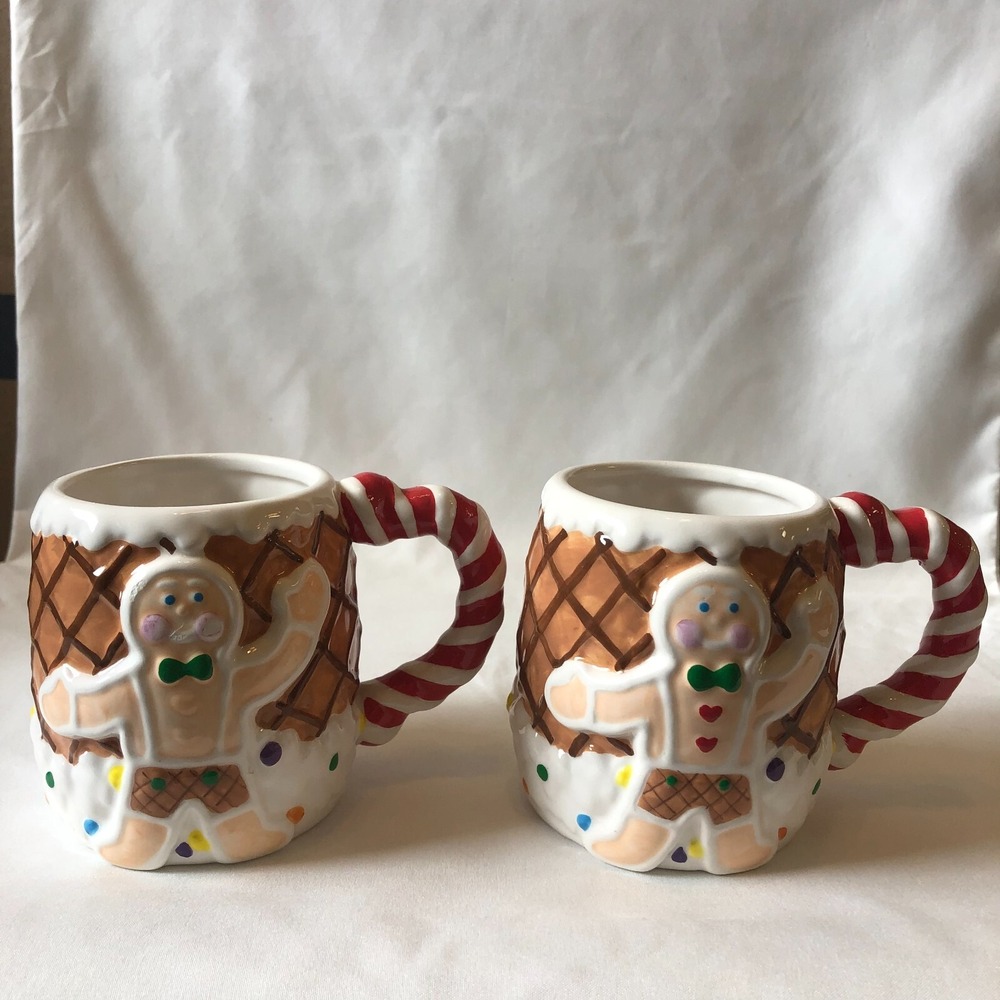 Vintage House‎ of Lloyd 2000 Gingerbread Coffee Mugs Christmas Around the World